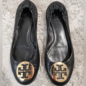 Tory Burch Black Leather Flats